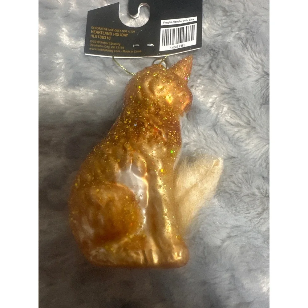 Robert Stanley Glitter Fox and The Christmas Shoppe Mushroom Ornament Set NEW